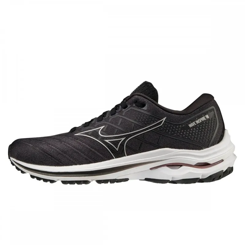 Mizuno Women's Wave Inspire 18 D Black/Silver-1